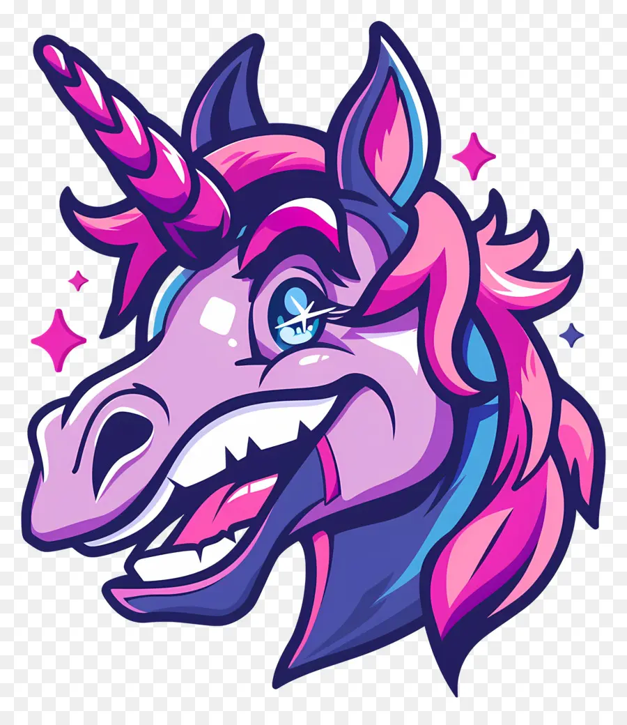 Kepala Unicorn，Kartun Unicorn PNG