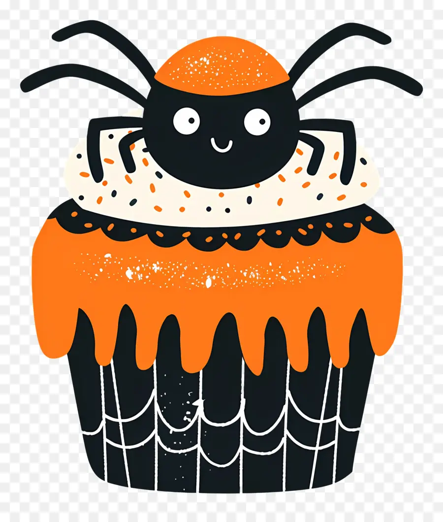 Kue Mangkuk Halloween，Cupcake Laba Laba PNG