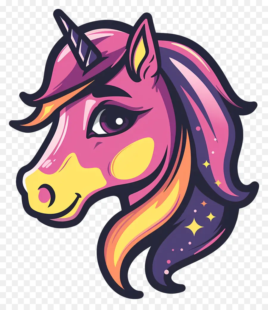 Kepala Unicorn，Kartun Unicorn PNG