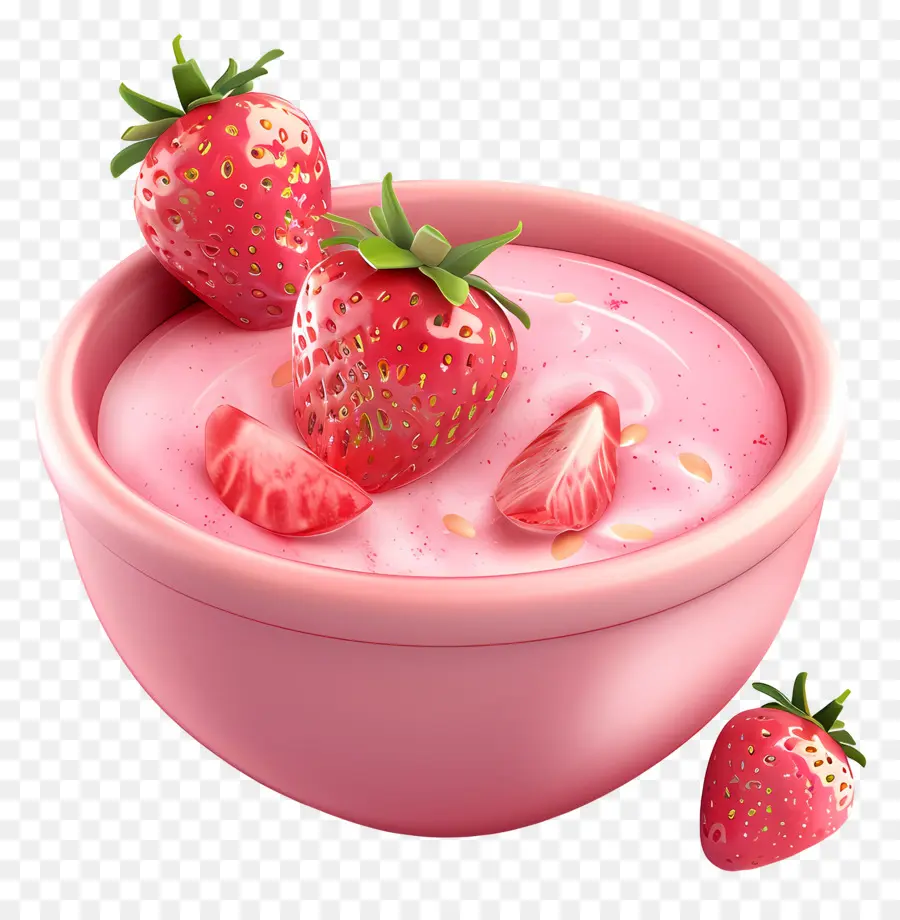 Mangkuk Smoothie Stroberi，Yoghurt Stroberi PNG