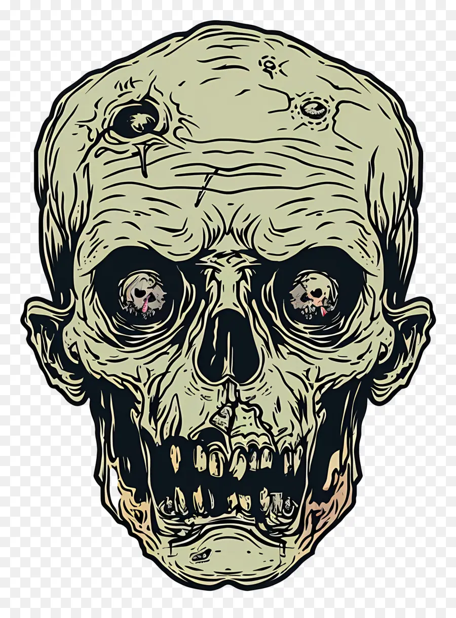 Kepala Zombie，Tengkorak Zombi PNG