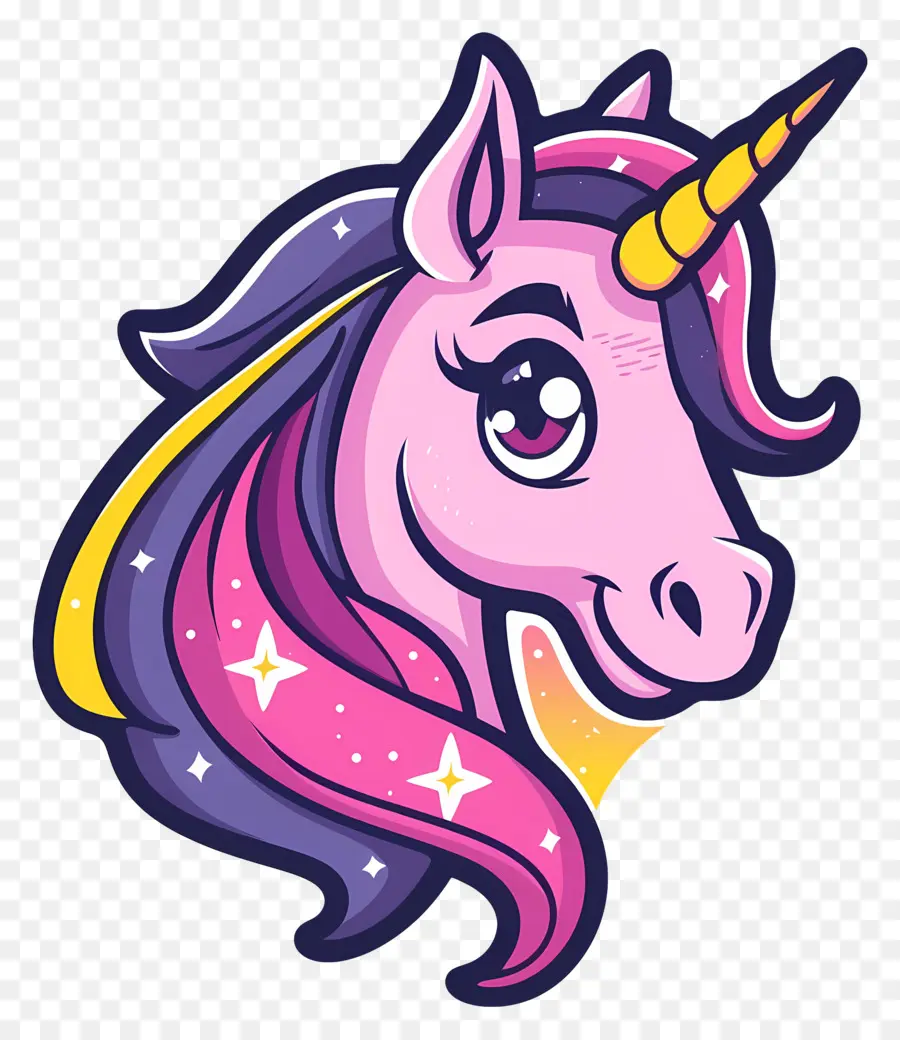 Kepala Unicorn，Kartun Unicorn PNG