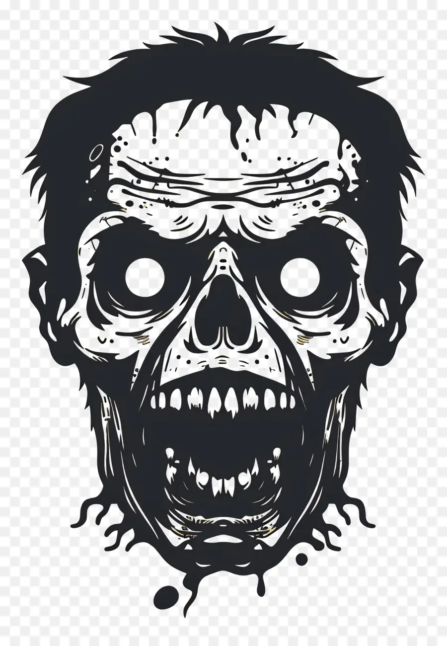 Kepala Zombie，Kepala Zombi PNG