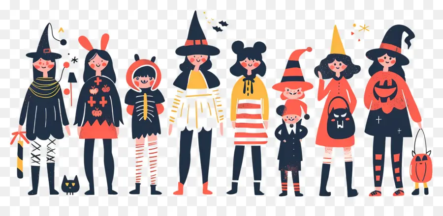 Anak Anak Halloween，Grup Halloween PNG