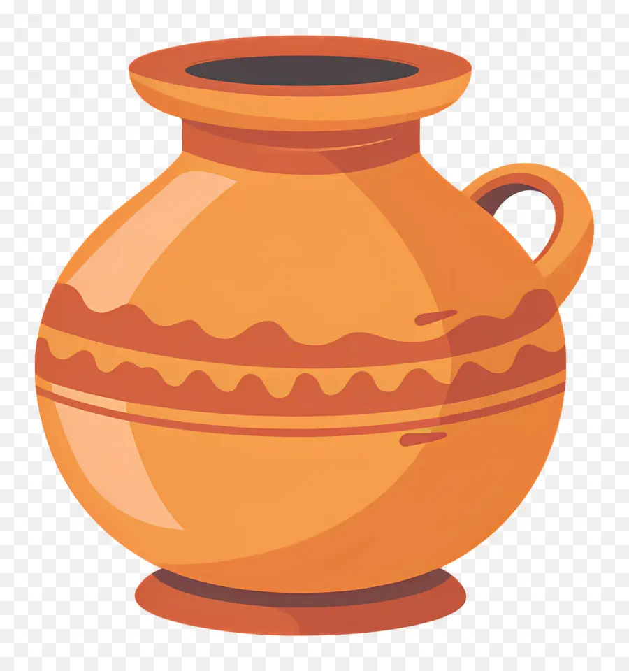 Pot Tanah Liat India，Pot Bermotif PNG