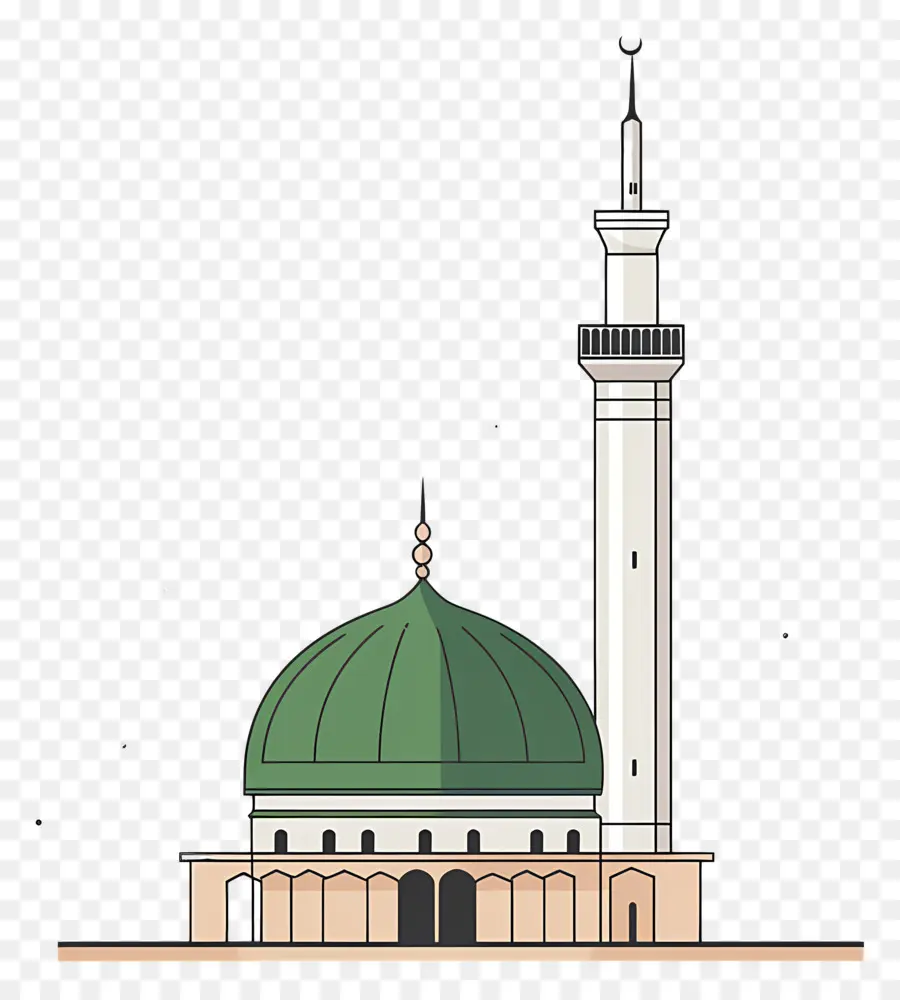 Madinah，Masjid Kubah Hijau PNG