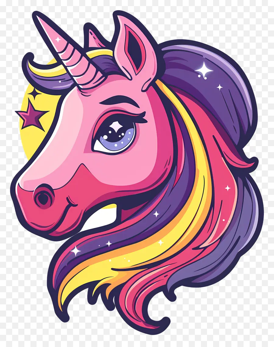 Kepala Unicorn，Kartun Unicorn PNG