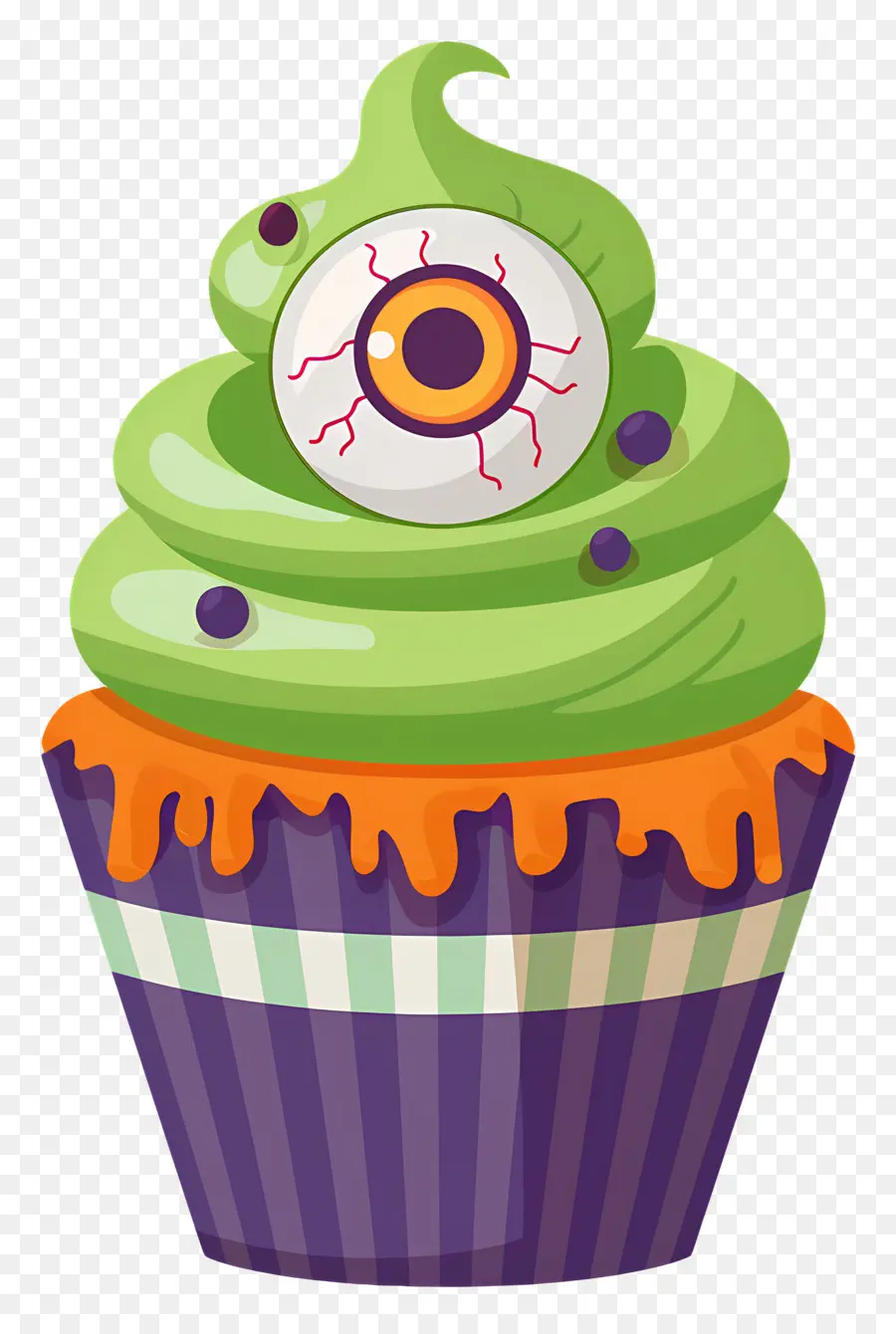 Kue Mangkuk Halloween，Cupcake Bola Mata PNG