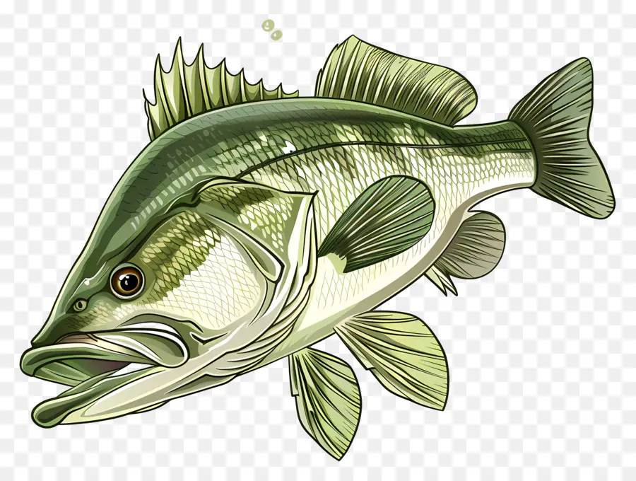 Ikan Bass，Ilustrasi Ikan PNG