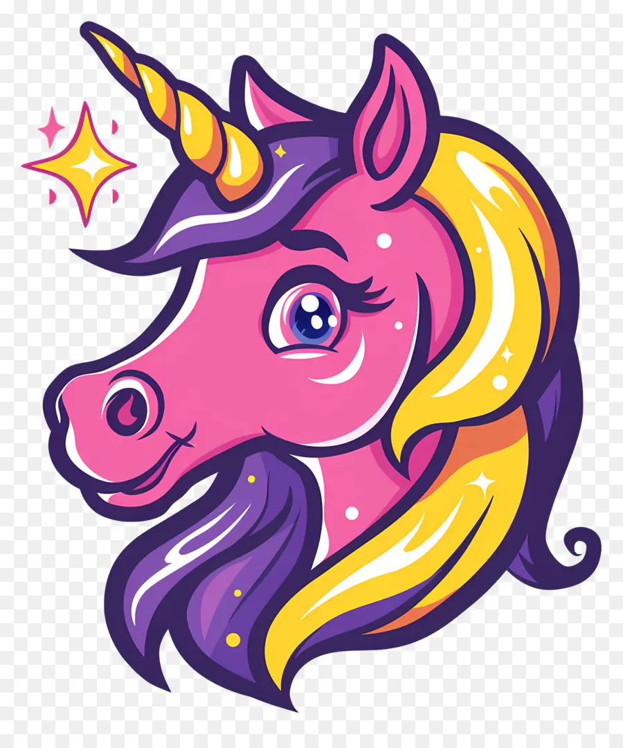 Kepala Unicorn，Kartun Unicorn PNG