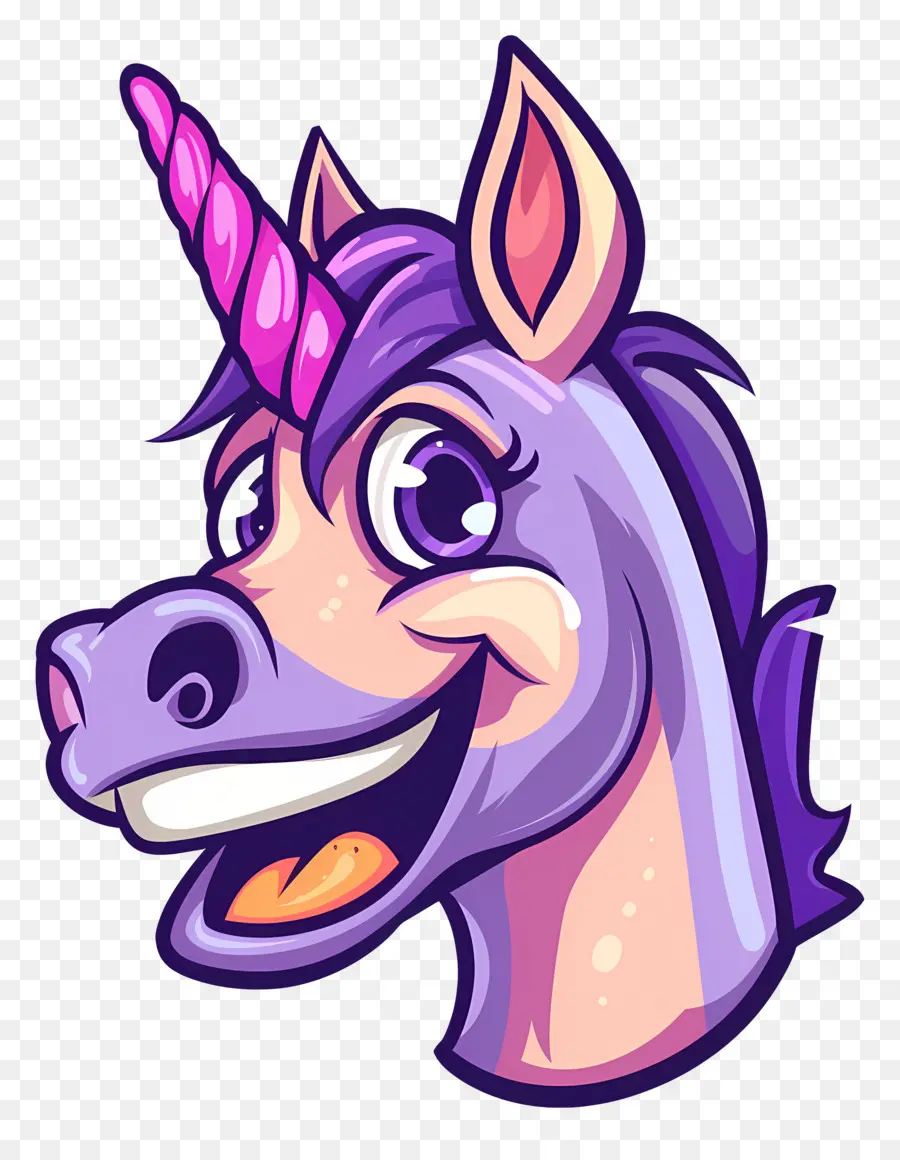 Kepala Unicorn，Kartun Unicorn PNG