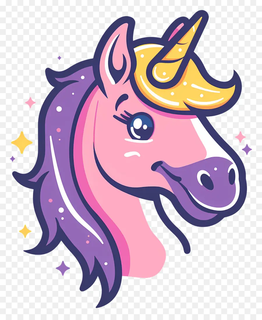 Kepala Unicorn，Kartun Unicorn PNG