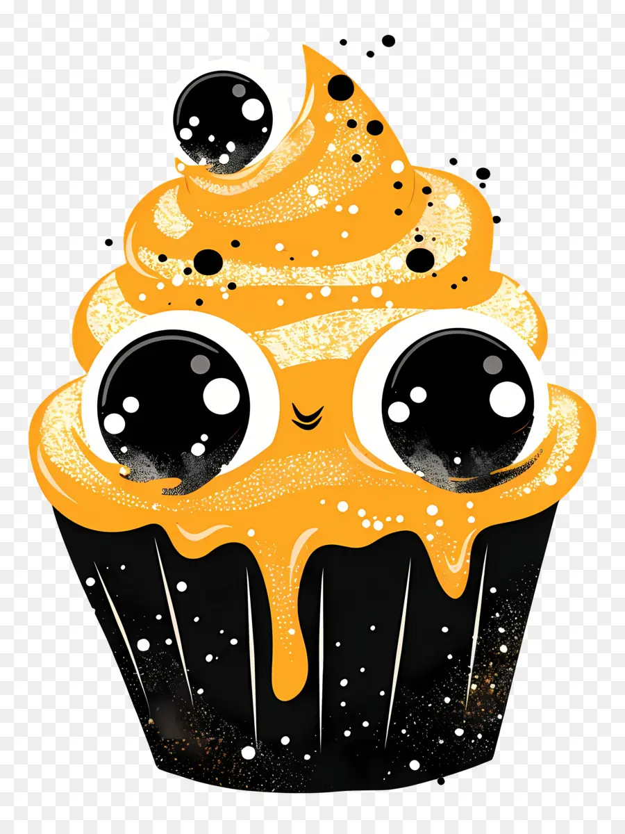 Kue Mangkuk Halloween，Cupcake Dengan Mata PNG