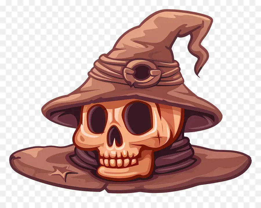 Topi Halloween，Tengkorak Dengan Topi PNG