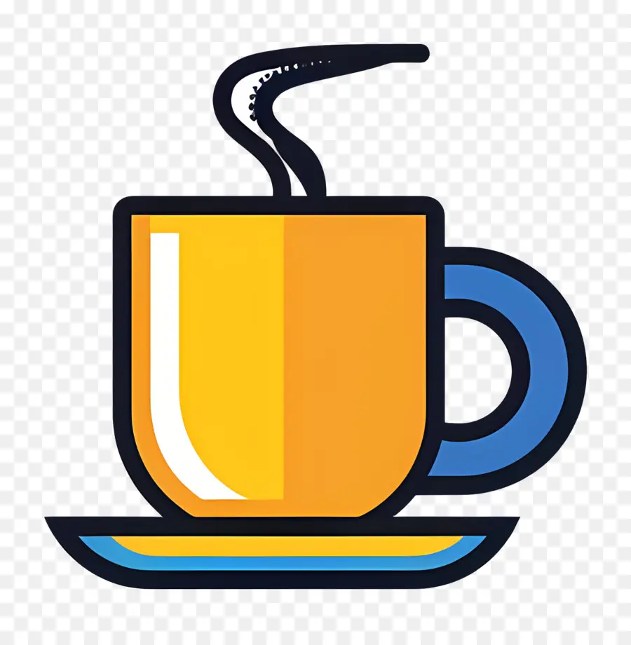 Logo Kopi，Cangkir Kopi Kuning PNG