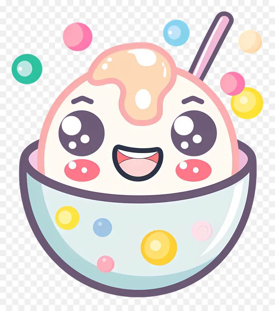 Mangkuk Sereal Kawaii，Es Krim Yang Lucu PNG