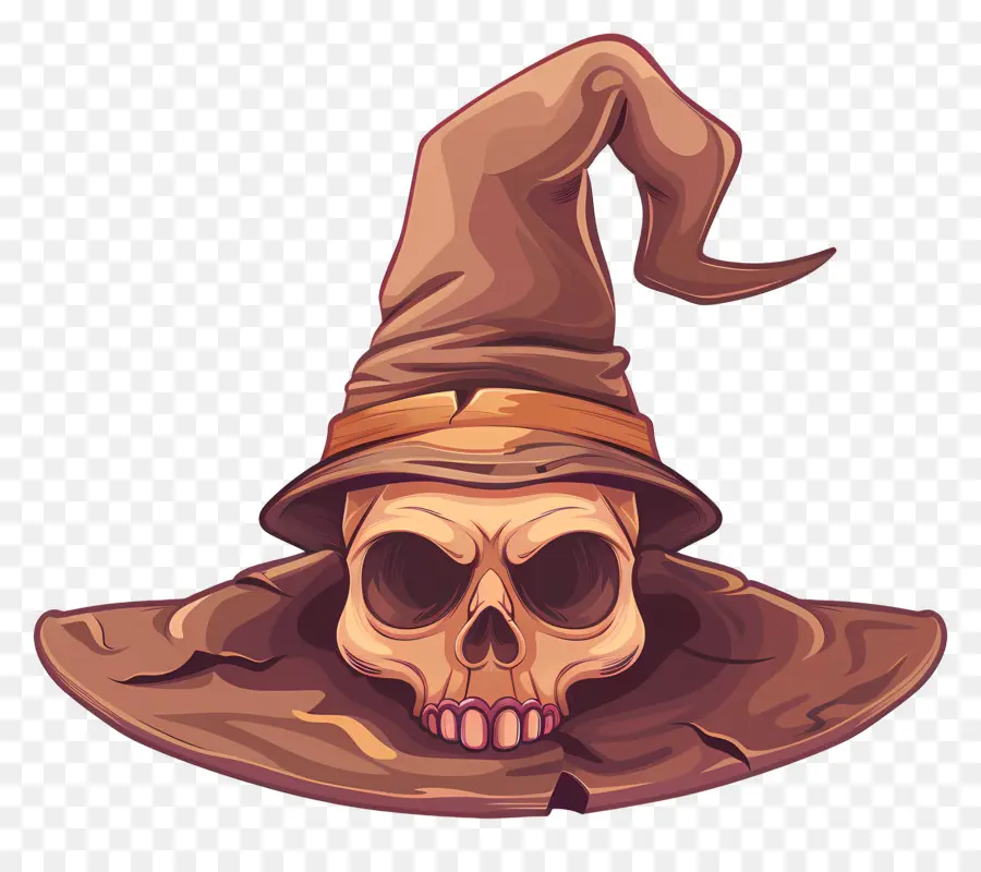 Topi Halloween，Tengkorak Dengan Topi PNG