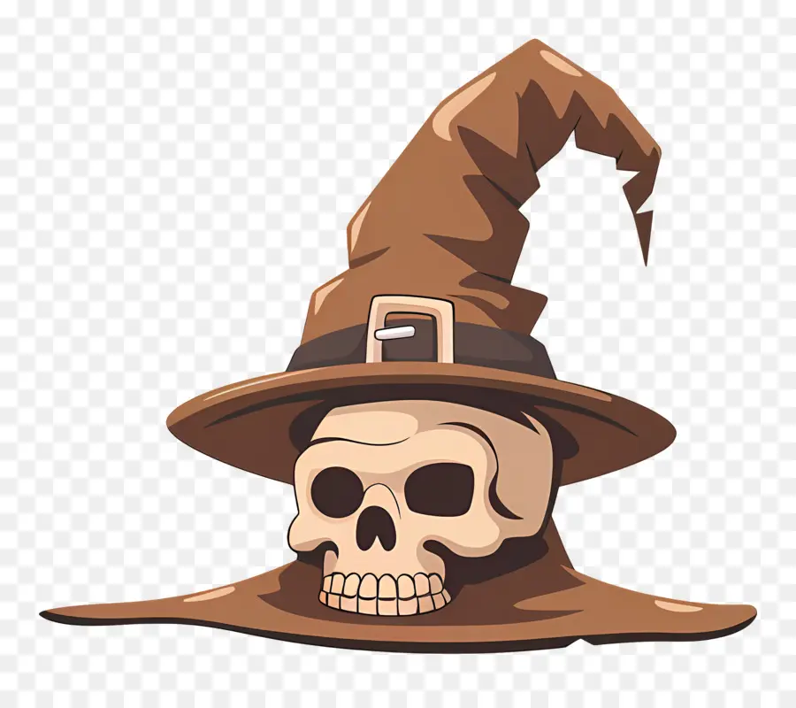 Topi Halloween，Tengkorak Dengan Topi PNG