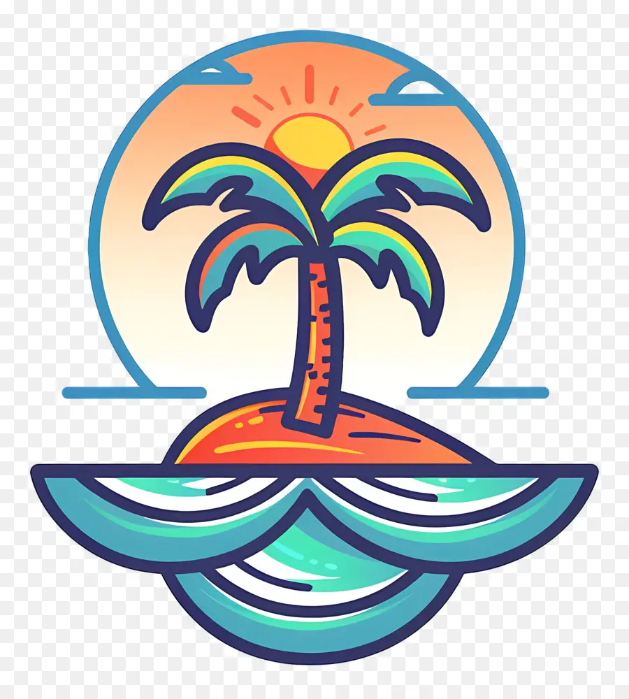 Logo Pantai，Pohon Palem PNG