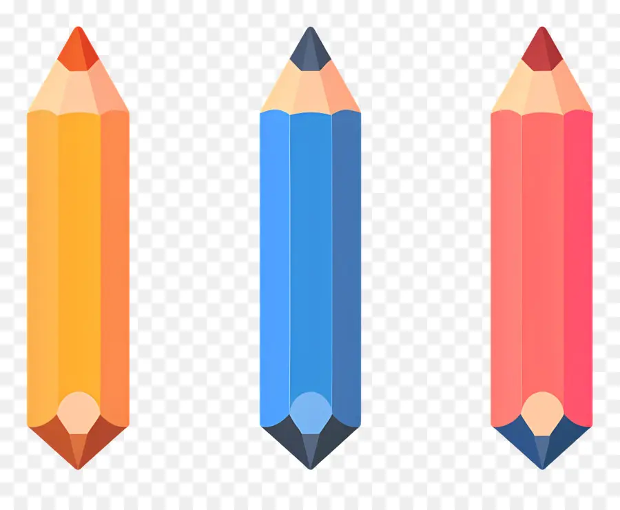 Pensil Warna，Tiga Pensil Warna PNG