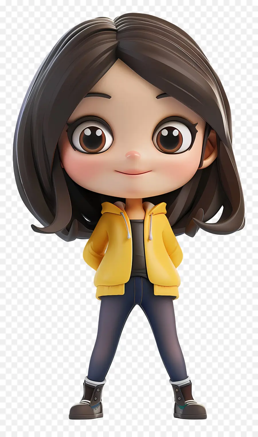 Gadis Chibi，Gadis Berjaket Kuning PNG