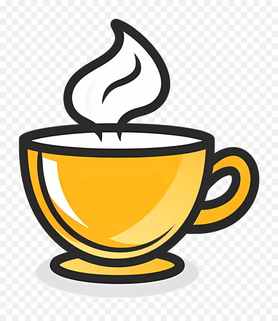 Logo Kopi，Cangkir Kuning PNG