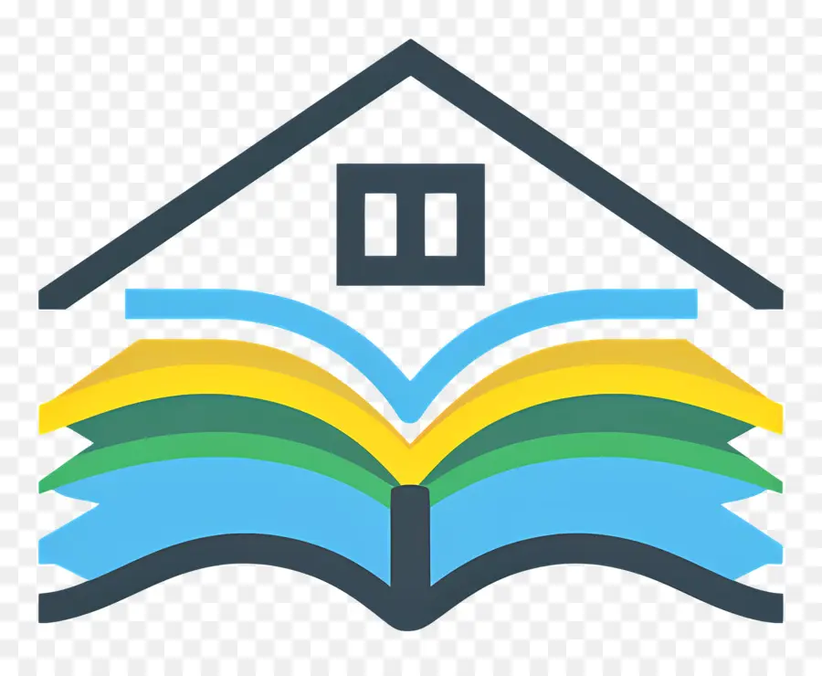 Logo Buku，Buka Buku Dengan Rumah PNG