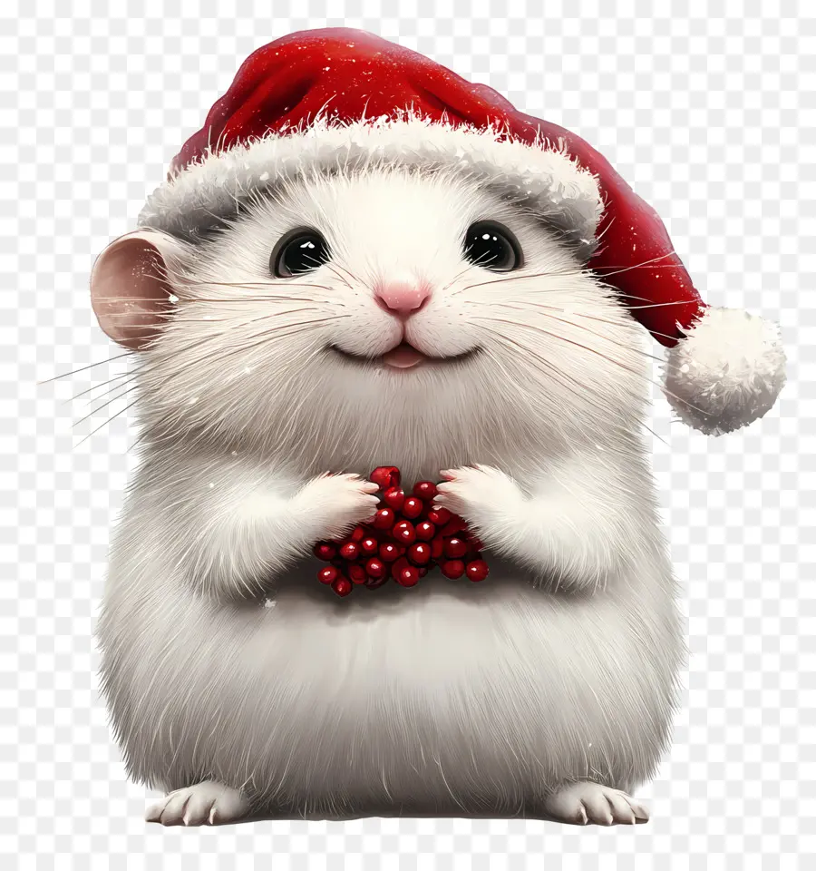 Hamster Natal，Hamster Lucu Dengan Topi Santa PNG