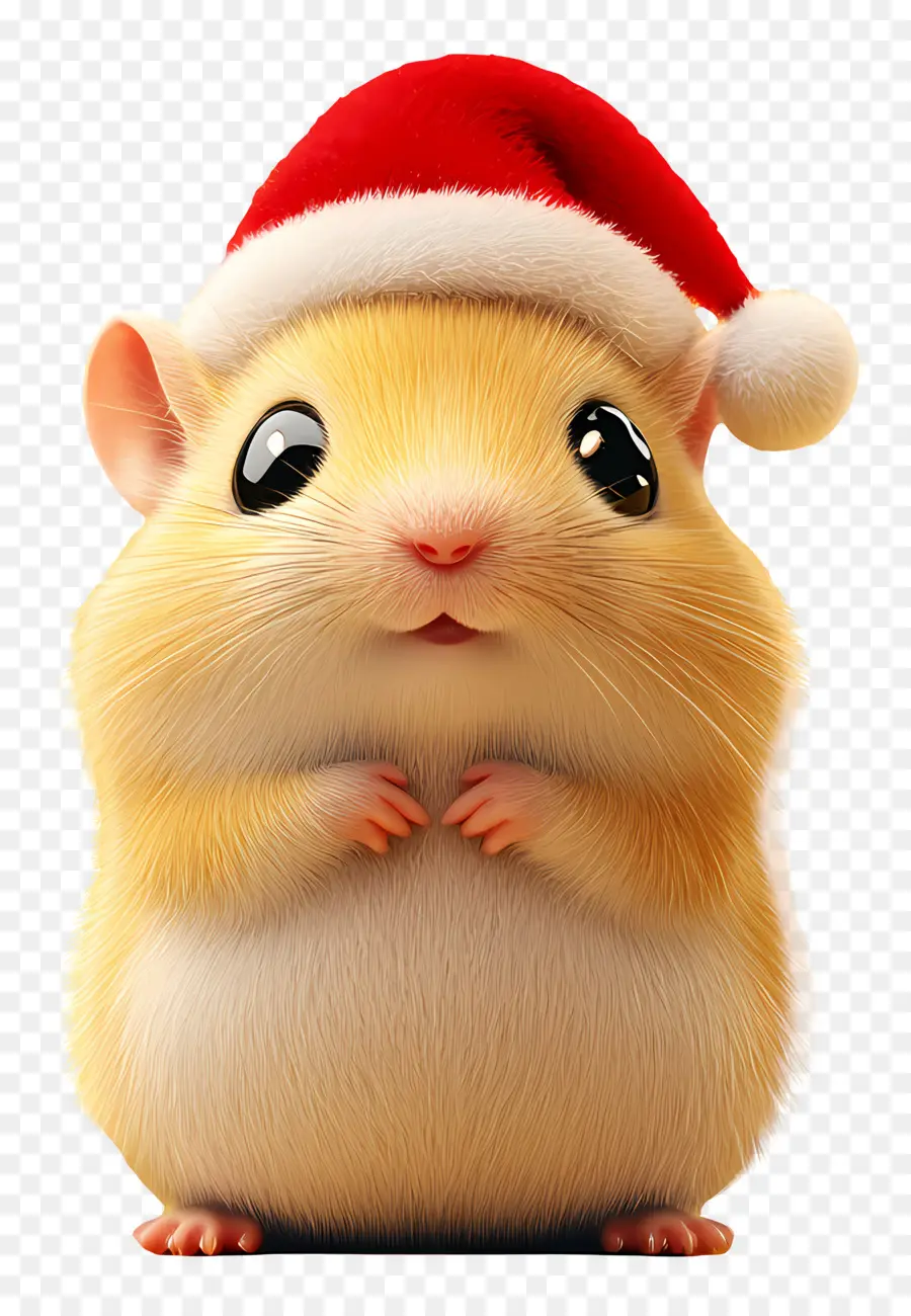 Hamster Natal，Hamster Lucu Dengan Topi Santa PNG