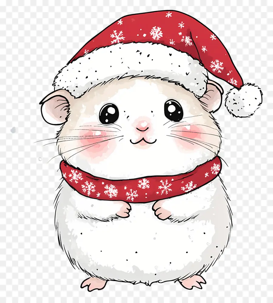 Hamster Natal，Hamster Lucu Dengan Topi Santa PNG