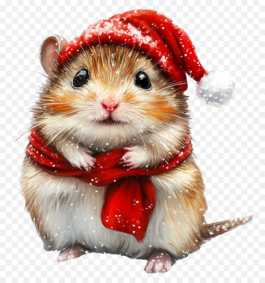 Hamster Natal，Hamster Dalam Pakaian Musim Dingin PNG