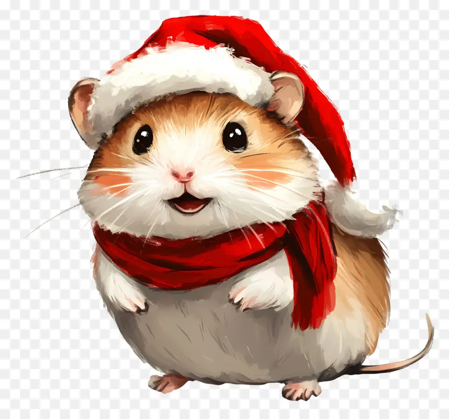 Hamster Natal，Hamster Dalam Pakaian Musim Dingin PNG