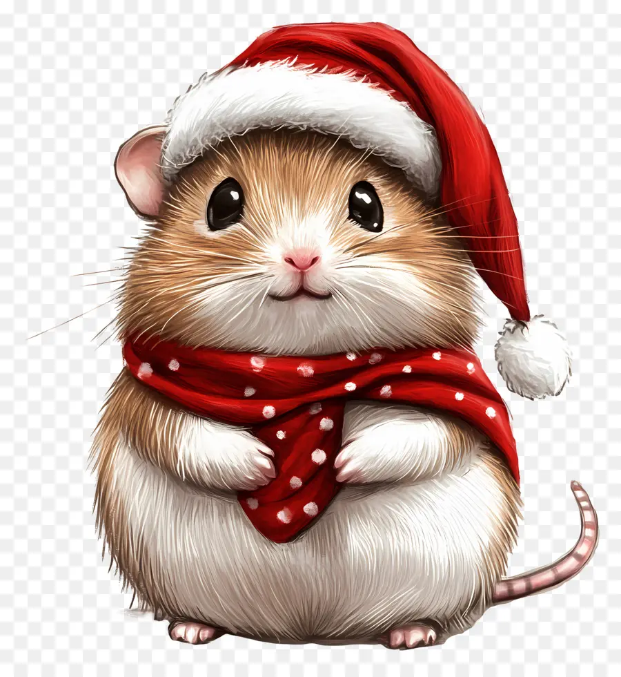 Hamster Natal，Hamster Dalam Pakaian Musim Dingin PNG