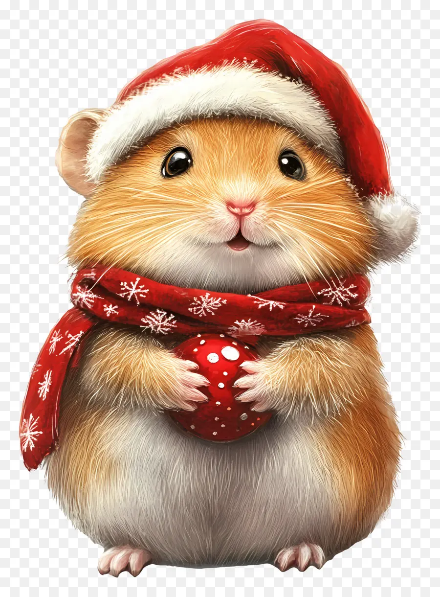 Hamster Natal，Hamster Dalam Pakaian Musim Dingin PNG