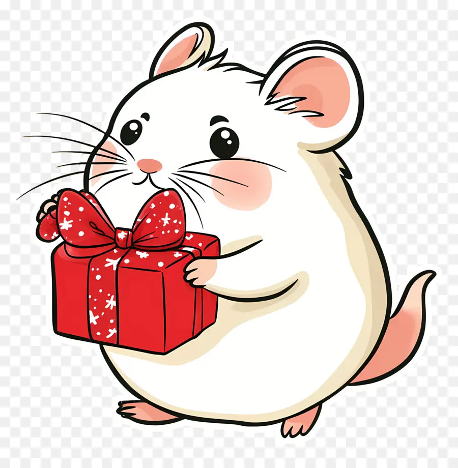 Hamster Natal，Tikus Dengan Hadiah PNG