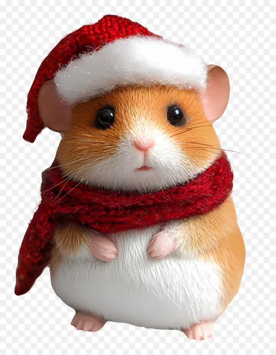 Hamster Natal，Hamster Realistis Dengan Topi Santa PNG