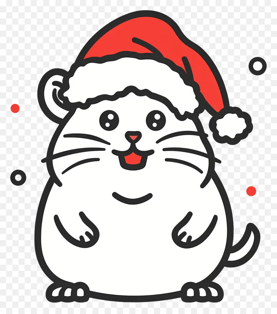 Hamster Natal，Hamster Kartun Dengan Topi Santa PNG