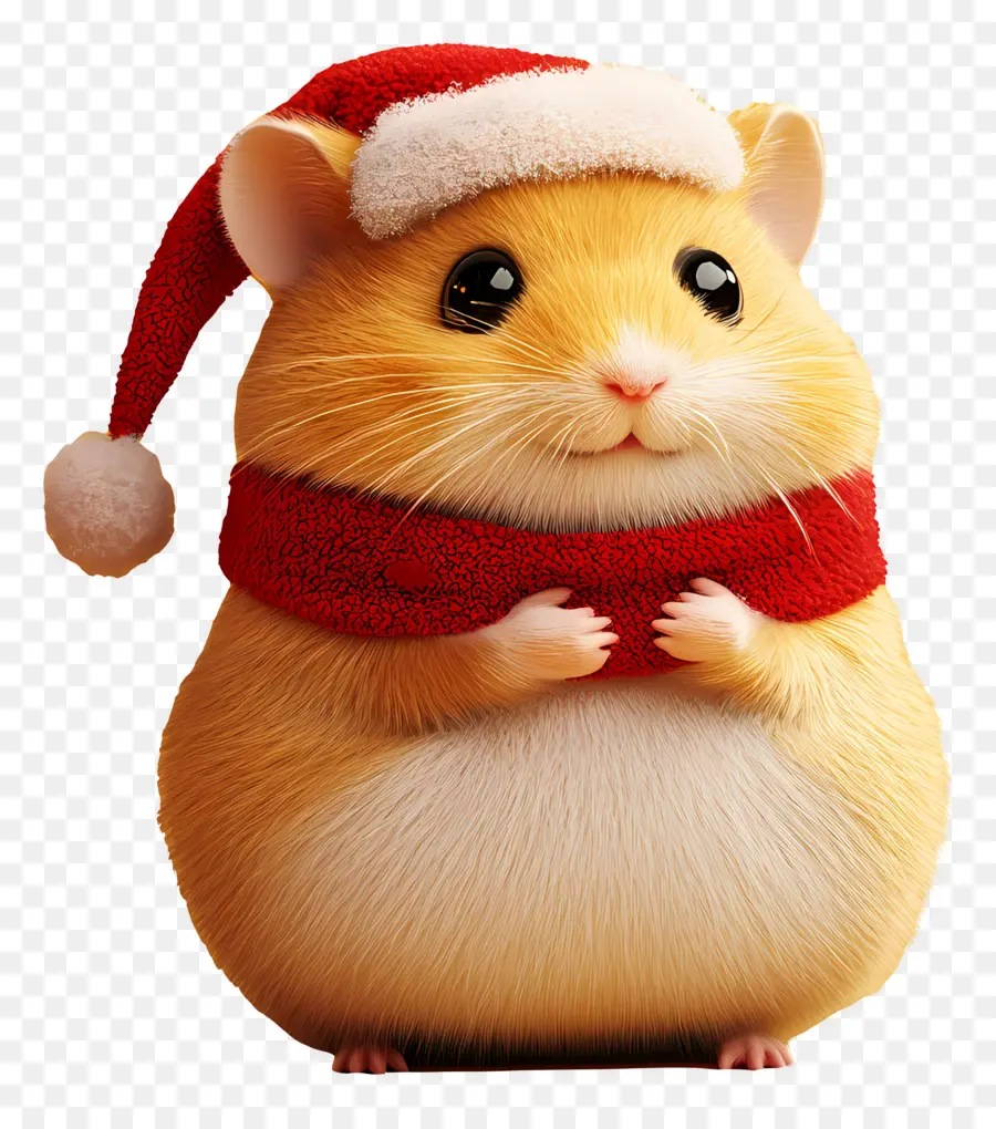 Hamster Natal，Hamster Lucu Dengan Topi Santa PNG