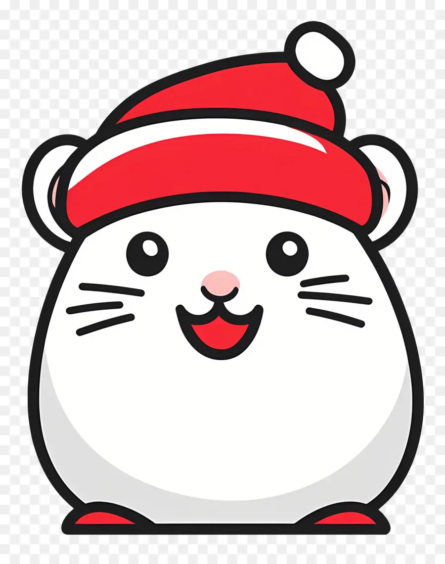 Hamster Natal，Hamster Lucu Dengan Topi Santa PNG