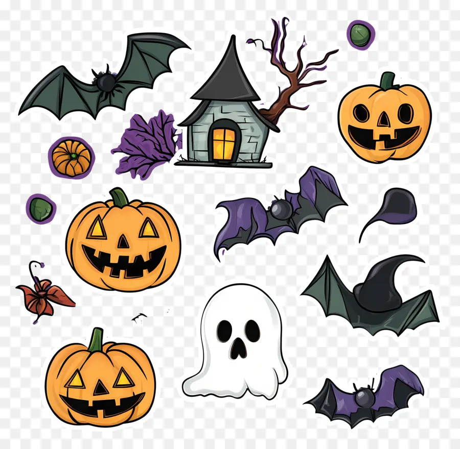 Elemen Halloween，Ikon Halloween PNG