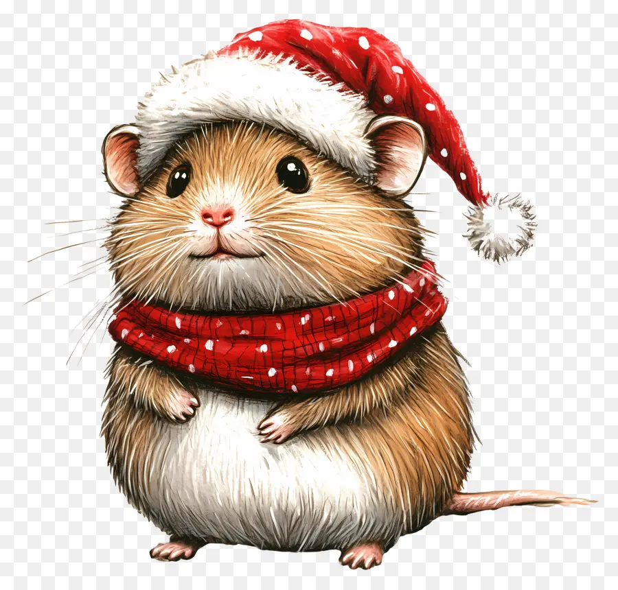 Hamster Natal，Hamster Dalam Pakaian Musim Dingin PNG