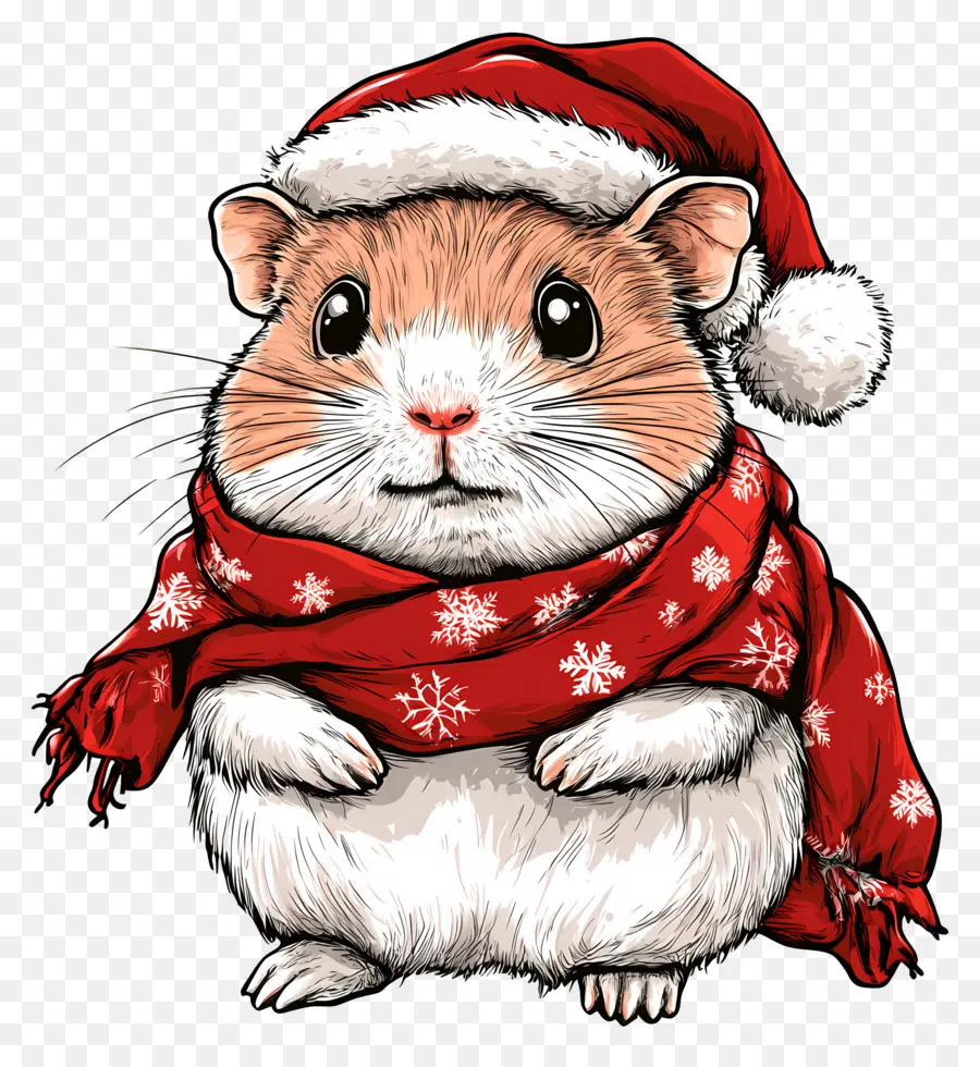 Hamster Natal，Hamster Dalam Pakaian Musim Dingin PNG