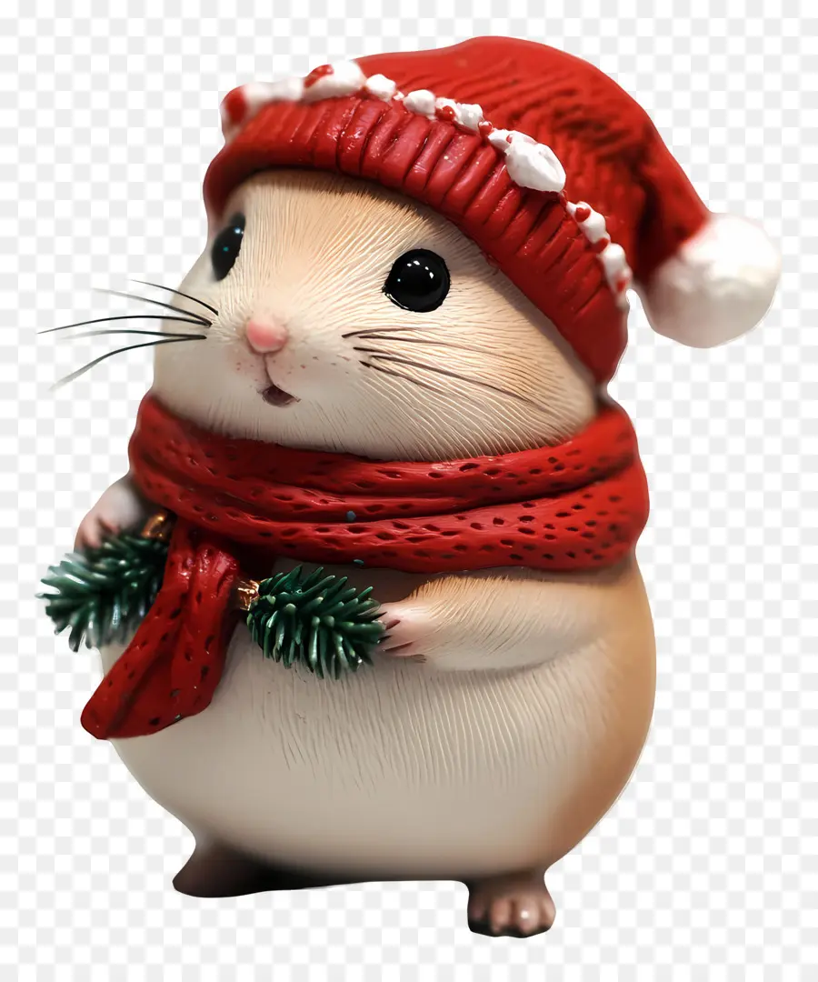 Hamster Natal，Hamster Lucu Dengan Topi Santa PNG