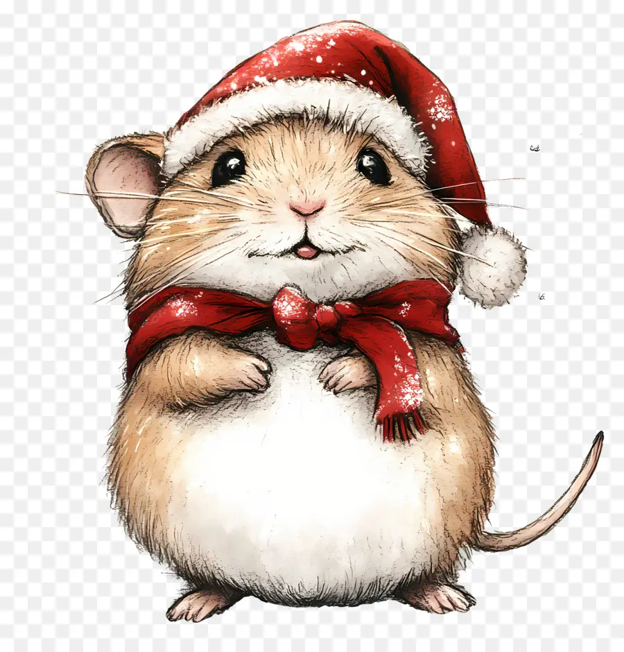 Hamster Natal，Hamster Dalam Pakaian Musim Dingin PNG