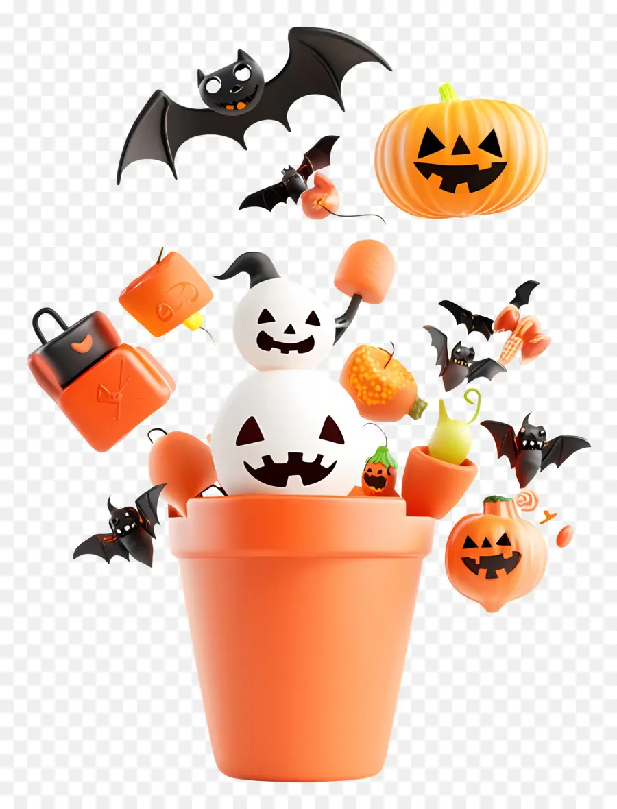 Elemen Halloween，Panci Labu PNG