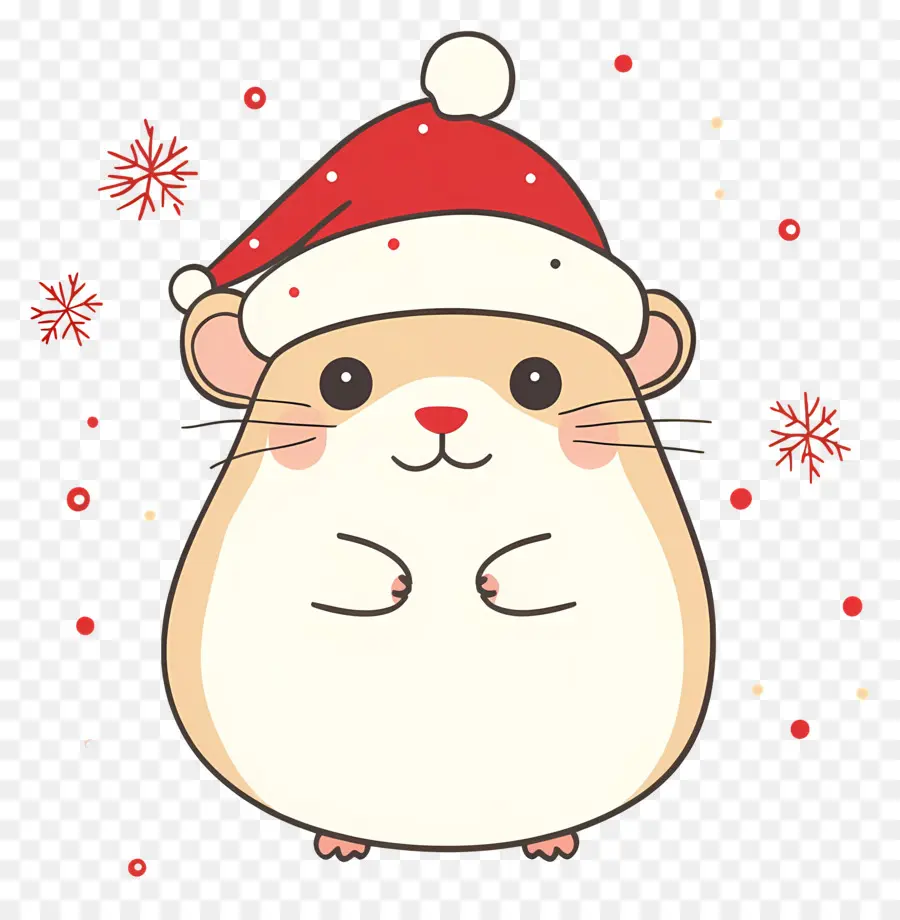 Hamster Natal，Hamster Lucu Dengan Topi Santa PNG