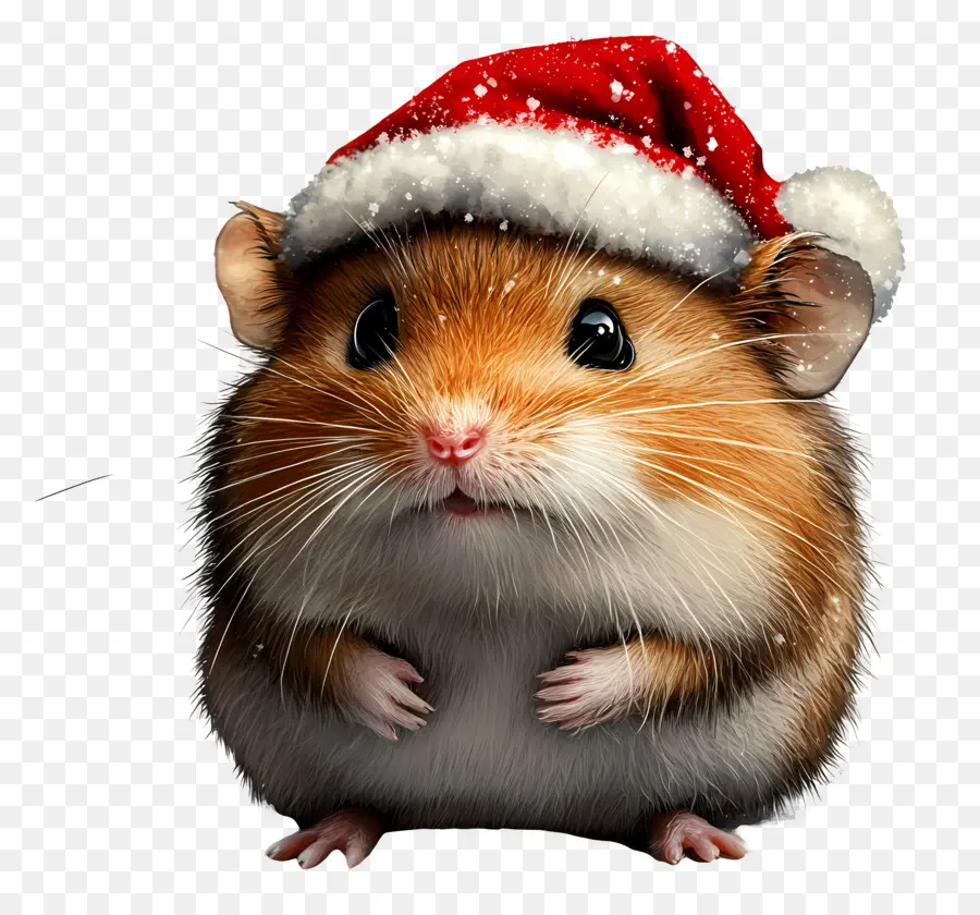 Hamster Natal，Hamster Dengan Topi Santa PNG