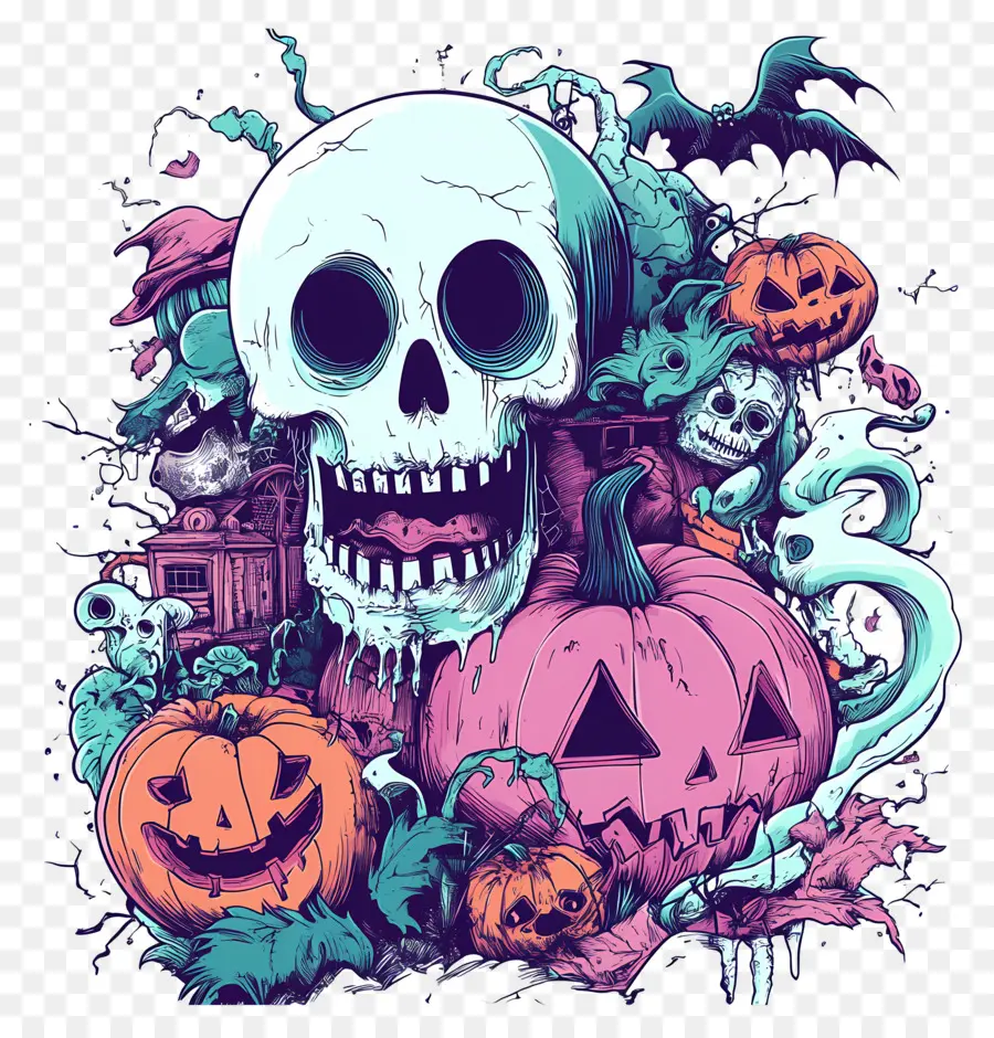 Elemen Halloween，Adegan Halloween PNG