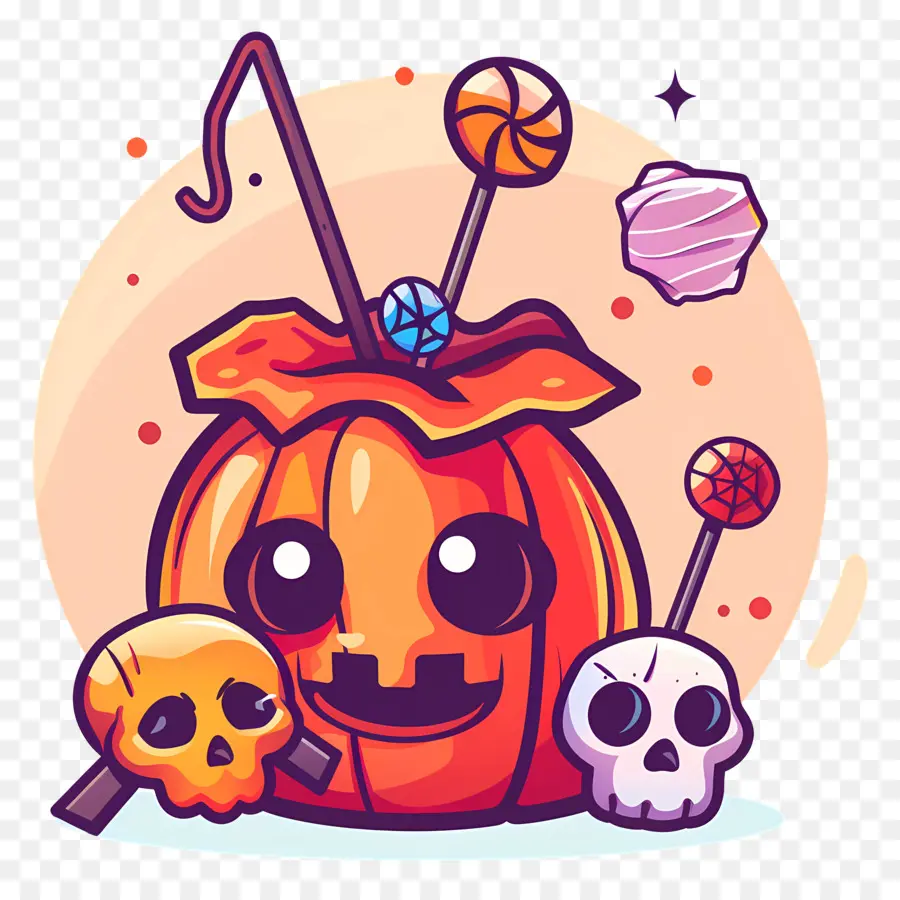 Keranjang Halloween，Labu Halloween PNG