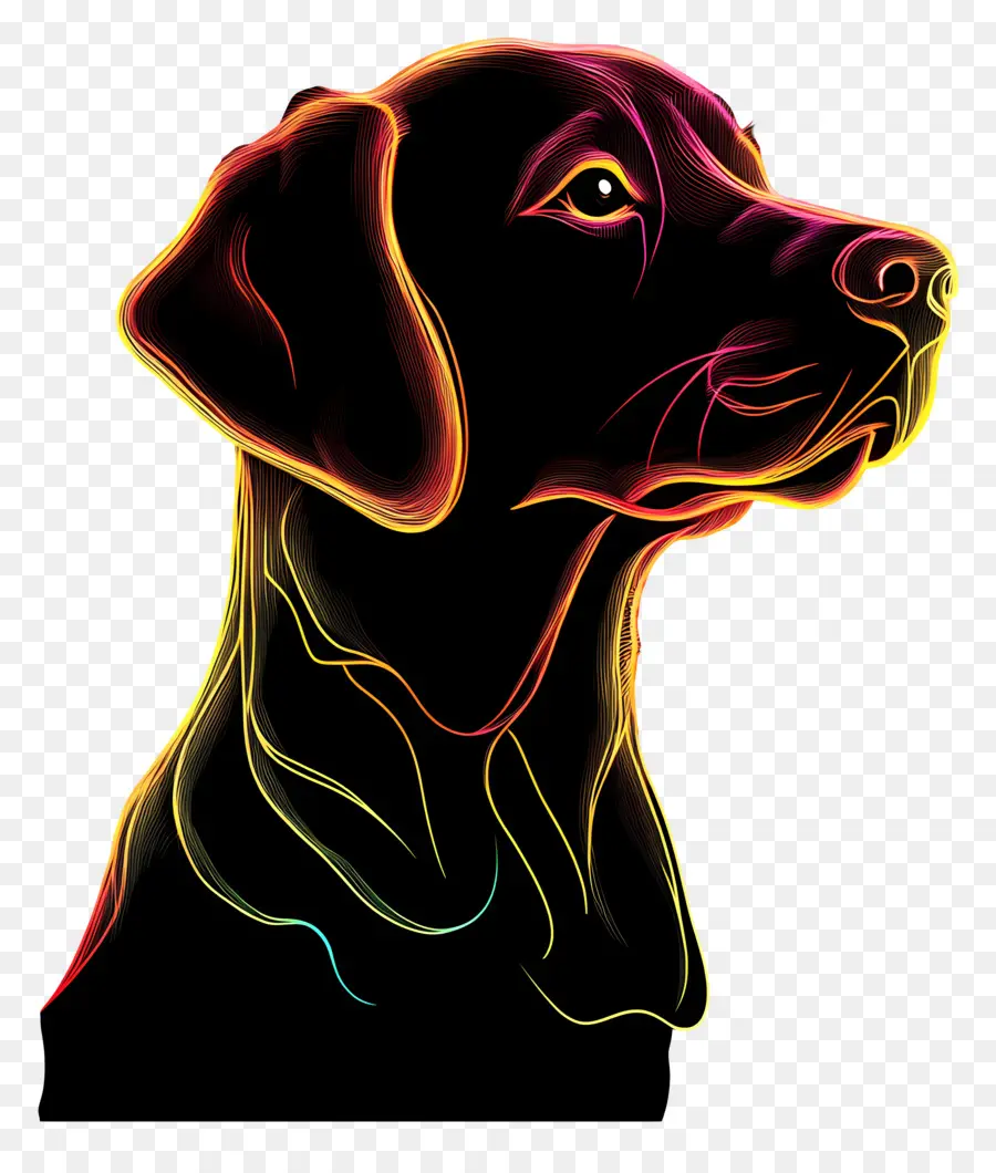 Garis Neon，Anjing Neon PNG